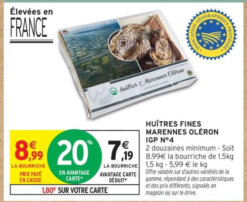 HUÎTRES FINES MARENNES OLÉRON IGP N°4