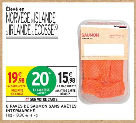 8 PAVÉS DE SAUMON SANS ARÊTES INTERMARCHÉ