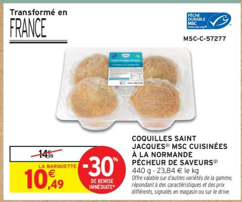 COQUILLES SAINT JACQUES MSC CUISINÉES À LA NORMANDE PÊCHEUR DE SAVEURS