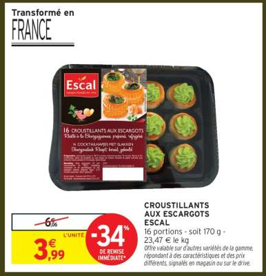 CROUSTILLANTS AUX ESCARGOTS “ESCAL”