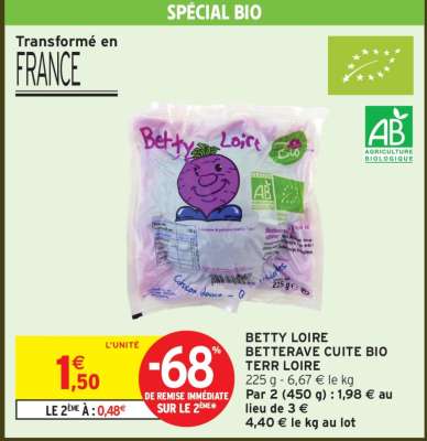 BETTY LOIRE BETTERAVE CUITE BIO TERR LOIRE