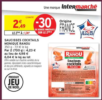 SAUCISSES COCKTAILS MONIQUE RANOU