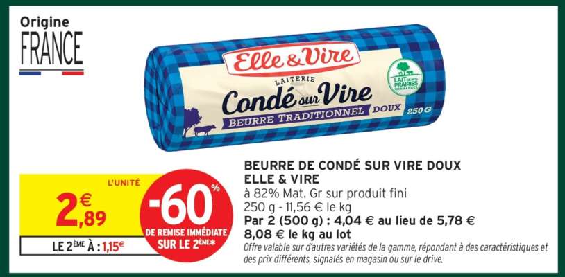 BEURRE DE CONDÉ SUR VIRE DOUX