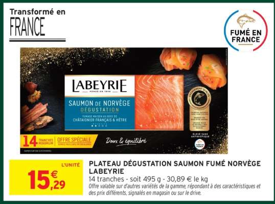 PLATEAU DÉGUSTATION SAUMON FUMÉ NORVÈGE LABEYRIE