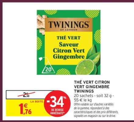 Thé Vert Citron Vert Gingembre Twinings