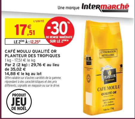 CAFÉ MOULU QUALITÉ OR PLANTEUR DES TROPIQUES