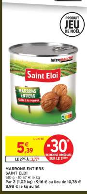 MARRONS ENTIERS SAINT ÉLOI