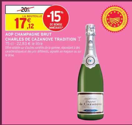 AOP CHAMPAGNE BRUT CHARLES DE CAZANOVE TRADITION