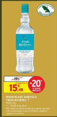 RHUM BLANC AGRICOLE TROIS RIVIÈRES