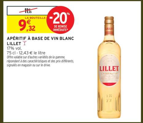 Apéritif à base de vin blanc 'Lillet'