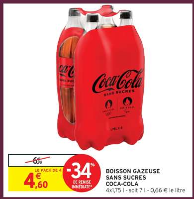 Boisson gazeuse sans sucres Coca-Cola