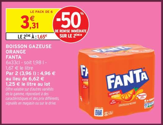 Boisson gazeuse orange Fanta