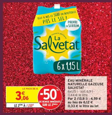 Eau Minérale Naturelle Gazeuse Salvetat