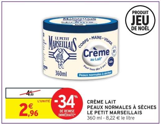 CRÈME LAIT PEAUX NORMALES À SÈCHES LE PETIT MARSEILLAIS