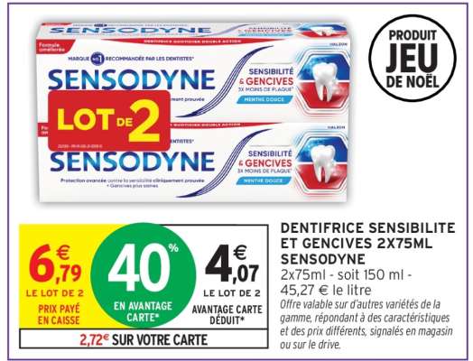 DENTIFRICE SENSIBILITE ET GENCIVES 2X75ML SENSODYNE