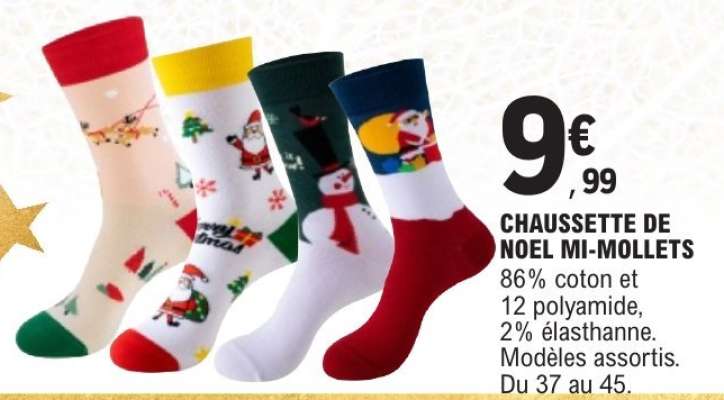 CHAUSSETTE DE NOEL MI-MOLLETS