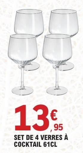 SET DE 4 VERRES À COCKTAIL 61CL