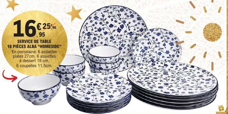 SERVICE DE TABLE 18 PIECES ALBA 'HOMESIDE'