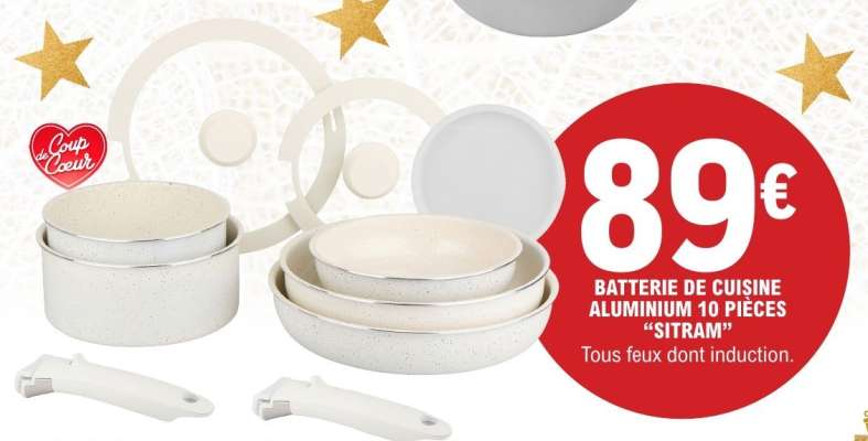 Batterie de cuisine aluminium 10 pièces "Sitram"