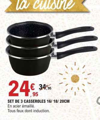 SET DE 3 CASSEROLES 16/18/20CM
