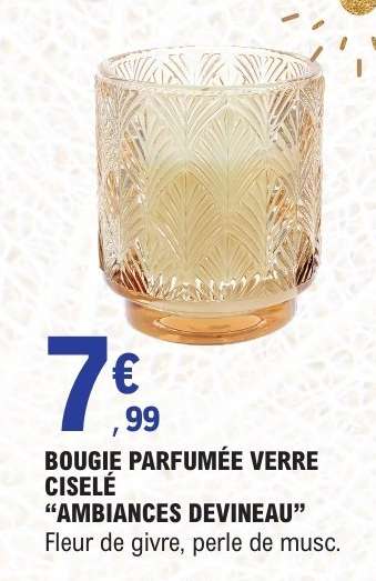 BOUGIE PARFUMÉE VERRE CISELÉ “AMBIANCES DEVINEAU”