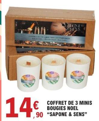 COFFRET DE 3 MINIS BOUGIES NOEL “SAPONE & SENS”