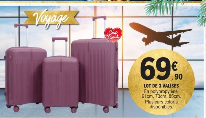 Lot de 3 valises