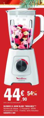 Blender 2L 600W Blanc 'Moulinex'
