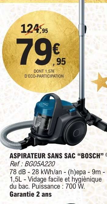 ASPIRATEUR SANS SAC "BOSCH"