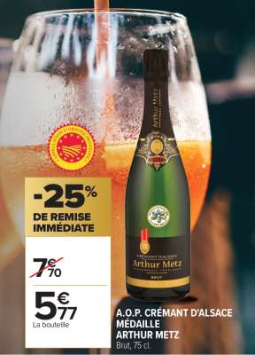 A.O.P. CRÉMANT D'ALSACE MÉDAILLE ARTHUR METZ