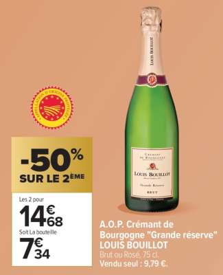 A.O.P. Crémant de Bourgogne «Grande réserve» LOUIS BOUILLOT
