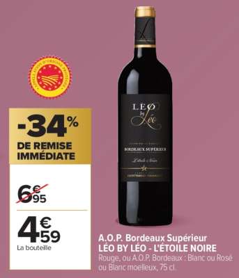 A.O.P. Bordeaux Supérieur LÉO BY LÉO - L'ÉTOILE NOIRE