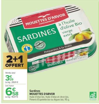 SARDINES "MOUETTES D'ARVOR"