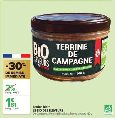 Terrine bio(m) LE BIO DES ELEVEURS