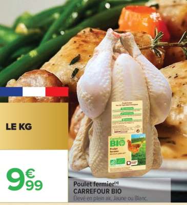 Poulet fermier CARREFOUR BIO