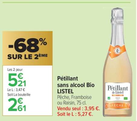 PÉTILLANT SANS ALCOOL BIO LISTEL
