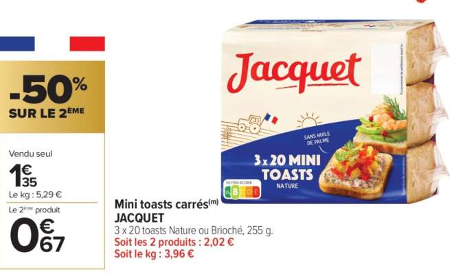 Mini toasts carrés JACQUET