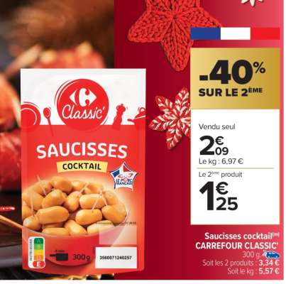 Saucisses Cocktail Carrefour Classic