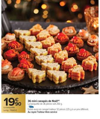 36 Mini canapés de Noël