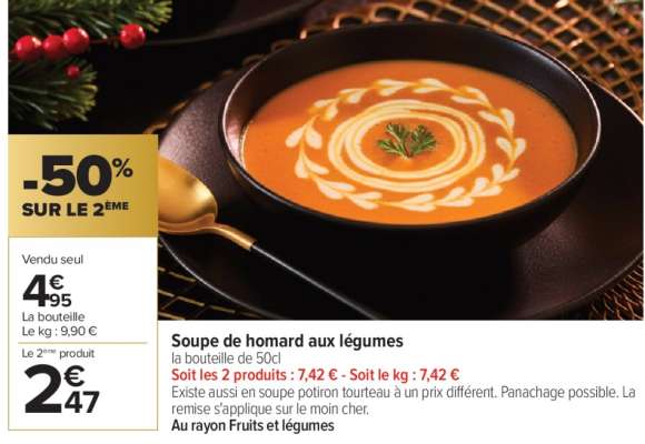 Soupe de homard aux légumes