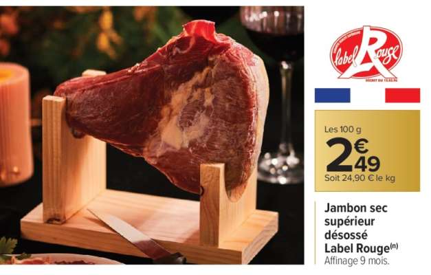 Jambon sec supérieur désossé Label Rouge