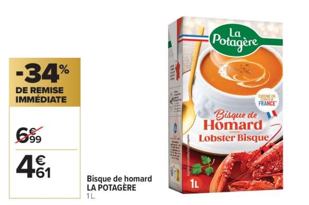 Bisque de homard LA POTAGÈRE