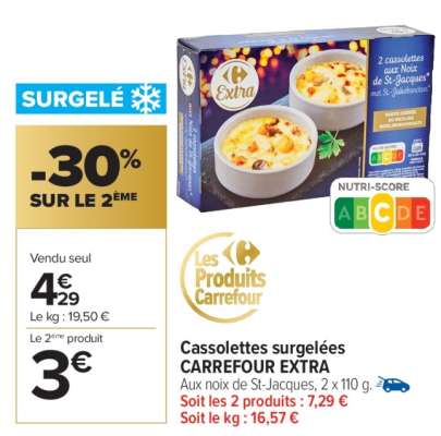Cassolette surgelées CARREFOUR EXTRA