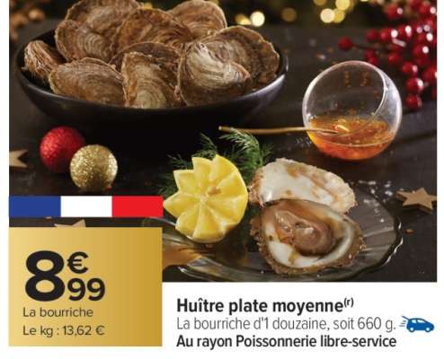 Huître plate moyenne