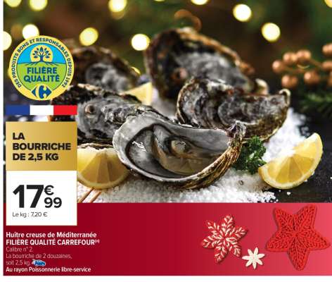 Huître creuse de Méditerranée FILIÈRE QUALITÉ CARREFOUR