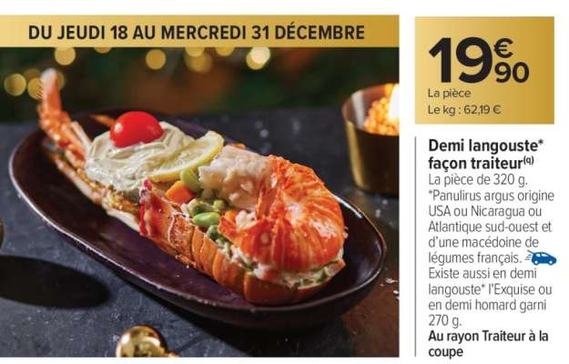 Demi langouste* façon traiteur
