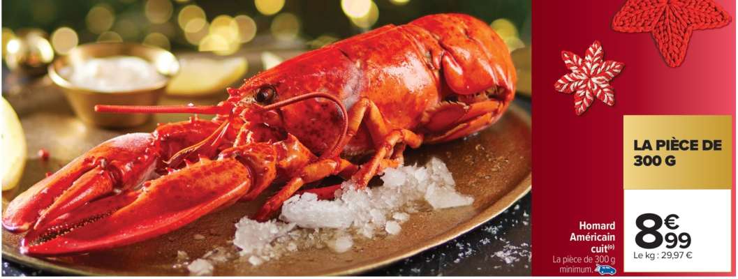 Homard americain cuit