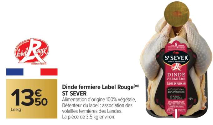 Dinde fermiere Label Rouge ST SEVER