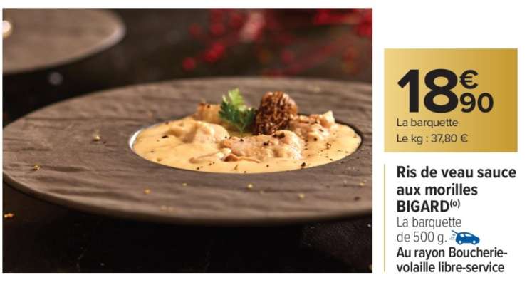 Ris de veau sauce aux morilles BIGARD