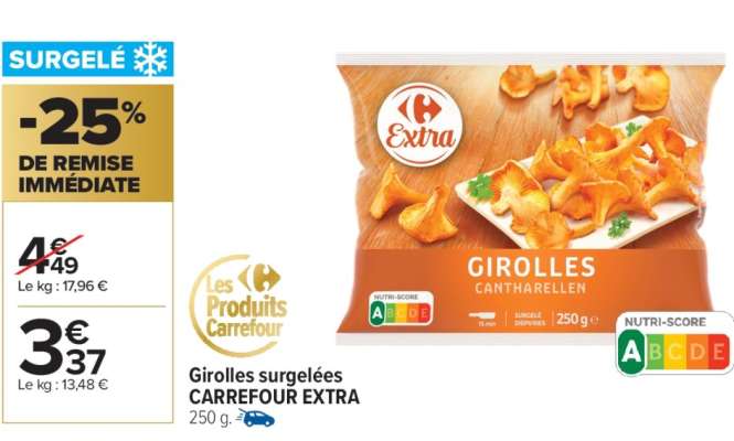 Girolles surgelées CARREFOUR EXTRA